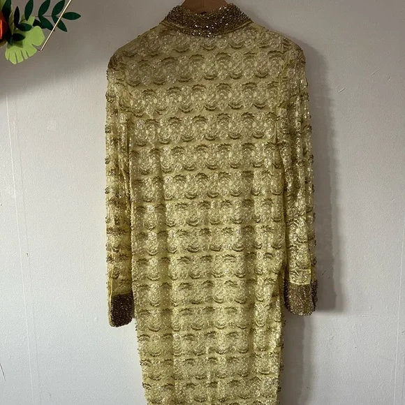 VTG 60s RARE beaded all over shift dress - Picture 6 of 16